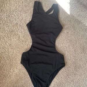 Black Ribbed Swimsuit